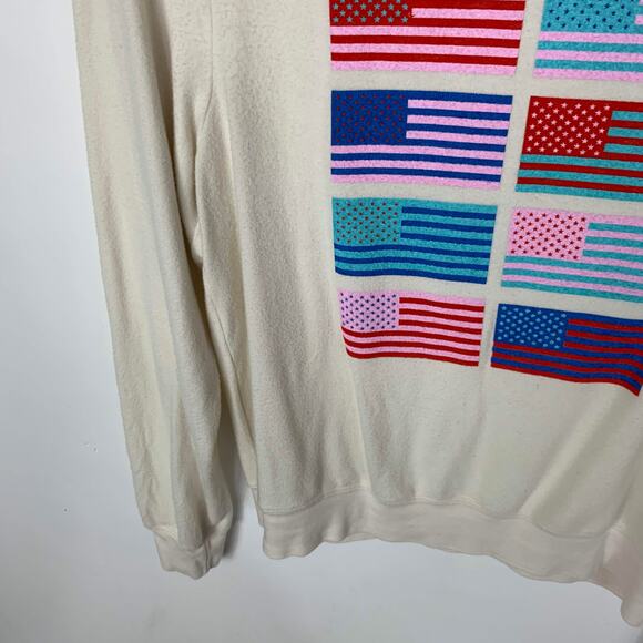 Wildfox Couture S Pop Americana Flag Print Beach Jumper Sweatshirt Retro Graphic - Picture 6 of 11